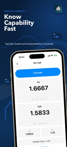 SPC Tools: Cpk Calculator iPhone screenshot