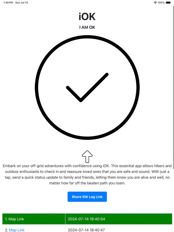 iOK Logger iPad screenshot 1 - Travel app