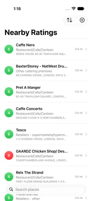 Food Hygiene Ratings: UK screenshot 1