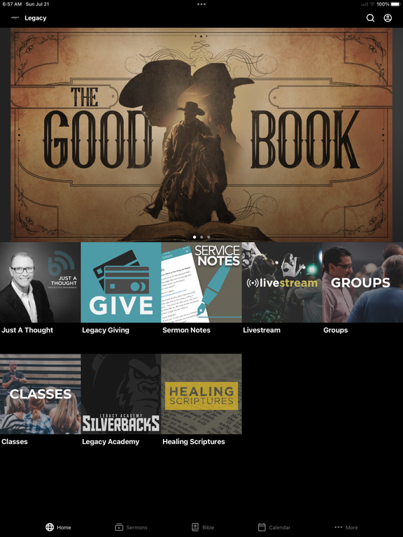 Legacy Church App iPad screenshot 1 - Lifestyle app