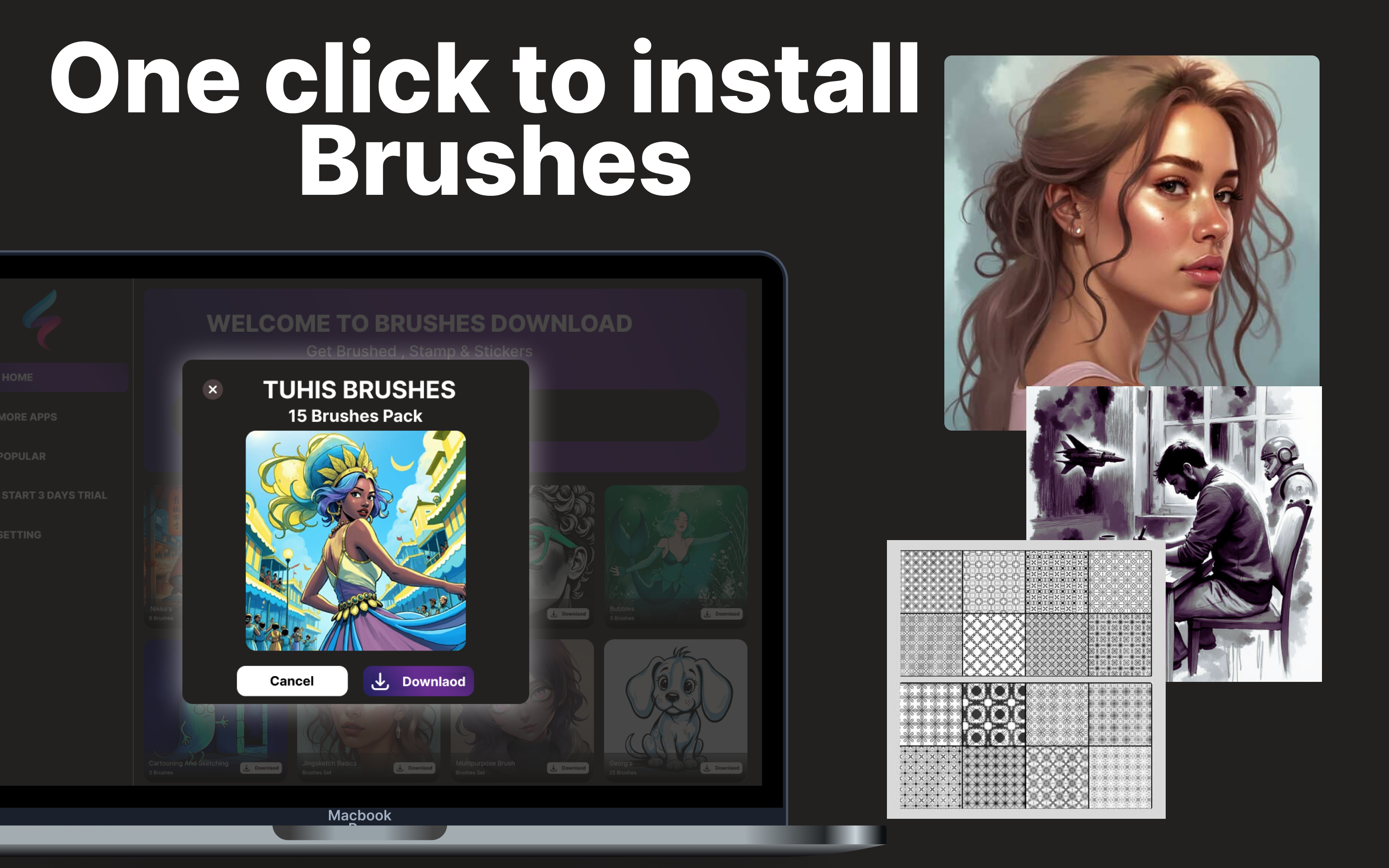 Fonts : Brushes for Procreate