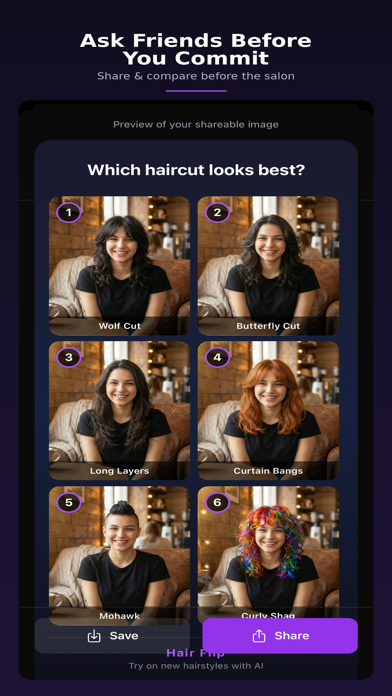 HairFlip: AI Hair Stylist iPhone screenshot