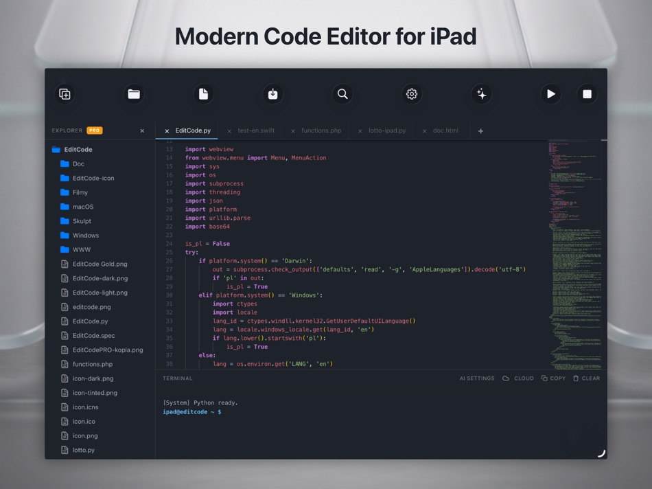 #1. EditCode (iOS) Ved: Daniel Kaliski