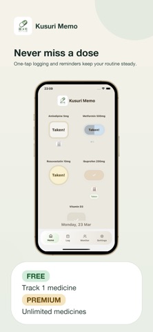 Kusuri Memo iPhone screenshot
