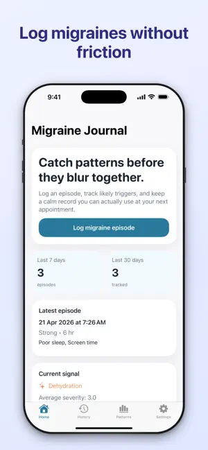 Migraine Tracker – MigraLog screenshot 1