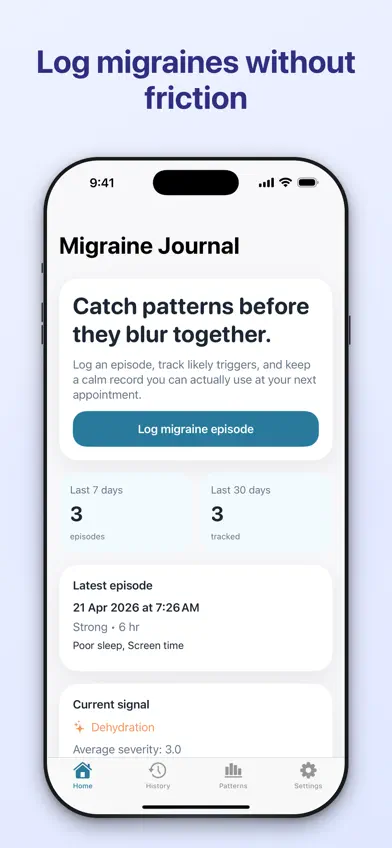 Migraine Tracker – MigraLog screenshot 1