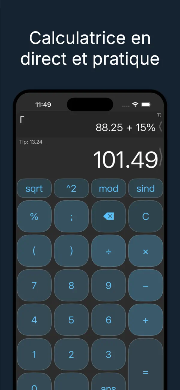 Screenshot #1 pour CALC Smart Calculatrice ±