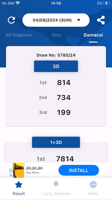 Screenshot #3 pour Malaysia 4D results Live