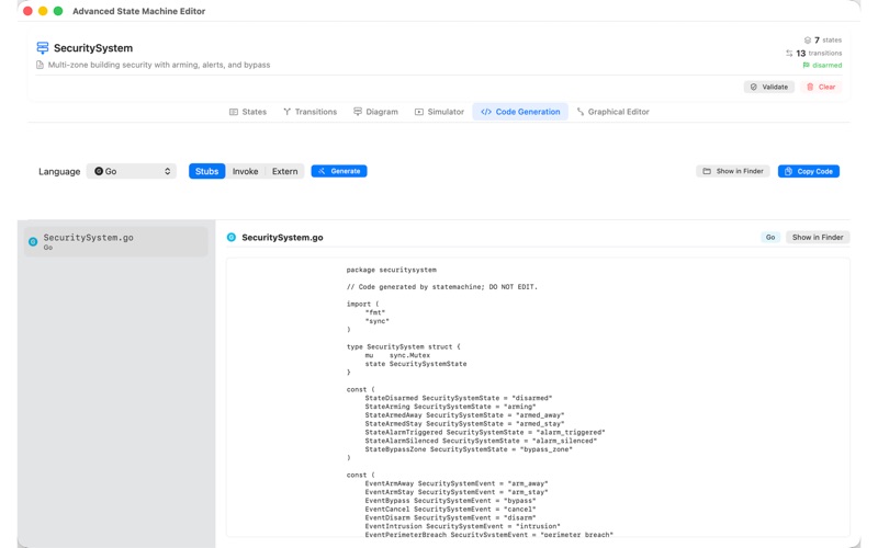 Advanced State Machine Editor screenshot
