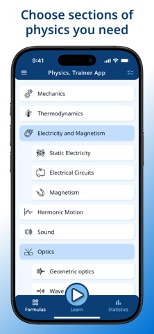 Physics. Trainer App Screenshot 1 of 4