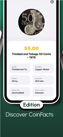 Coin identifier coin checker iPhone screenshot
