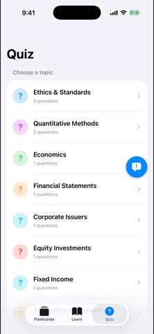 CFA Level I Flashcards iPhone screenshot