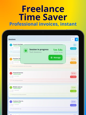 Billable Time & Client Tracker iPad screenshot