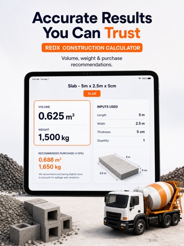 Concrete Soil Calculator iPad screenshot