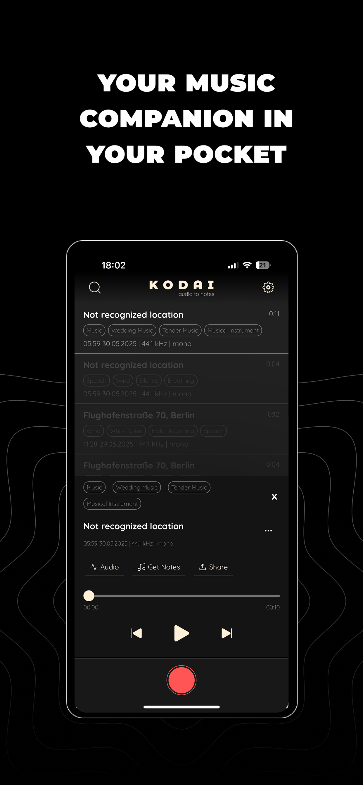 KODAI - Audio to midi