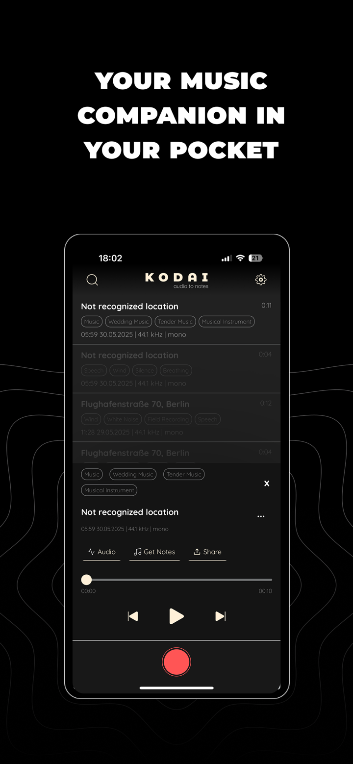 KODAI - Audio to midi screenshot 1