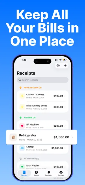 Keep Bills: Receipt Manager screenshot 1