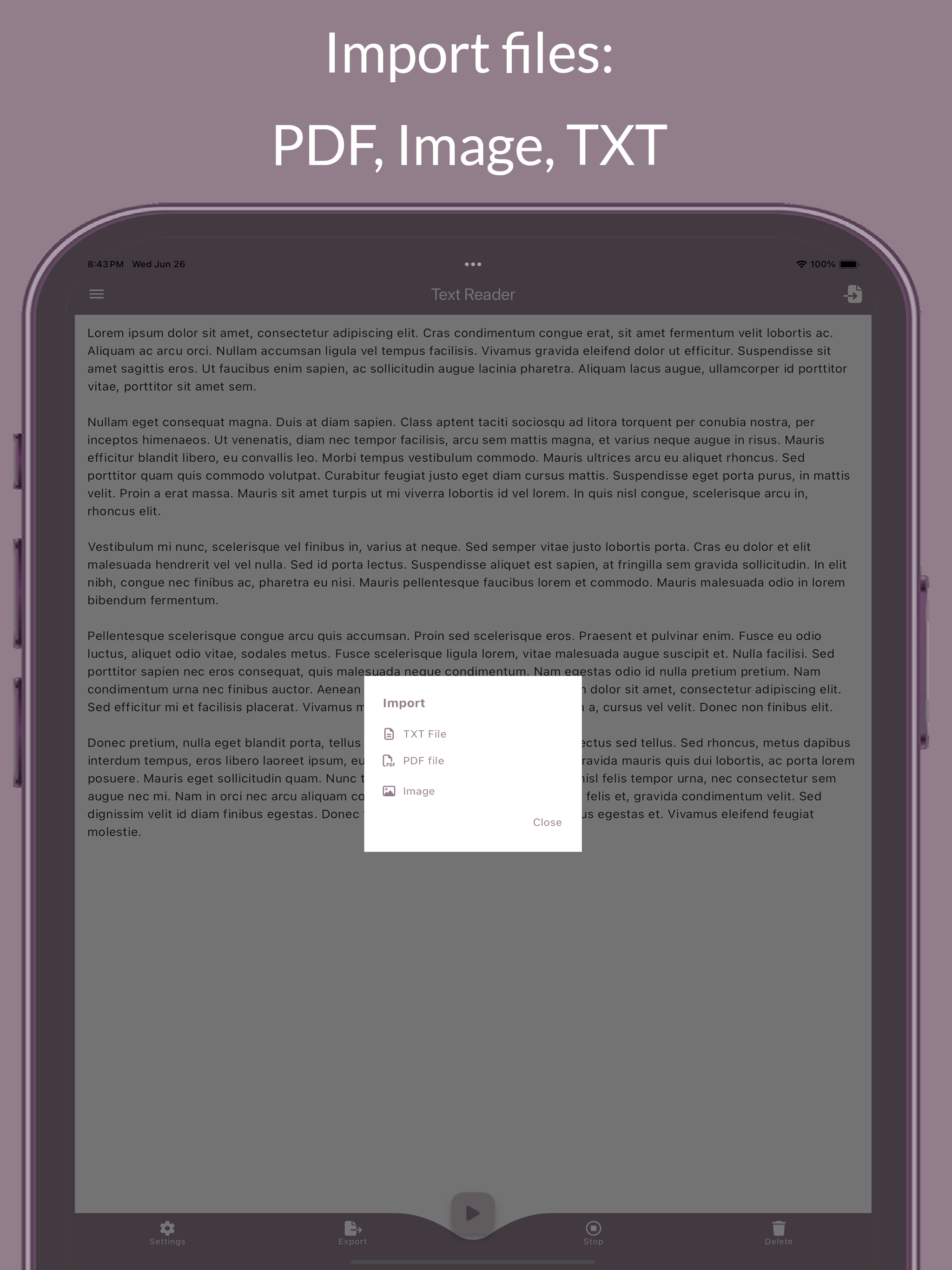 Text to Voice: Text Reader