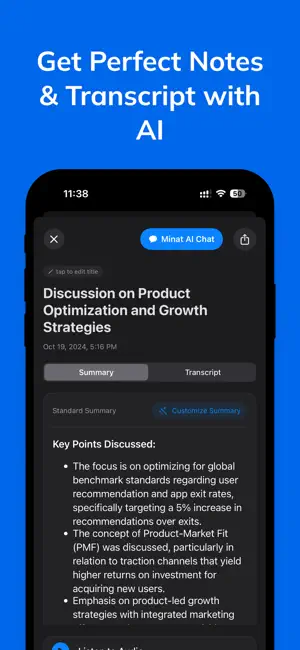 AI Meeting Note Taker - Minat screenshot 1