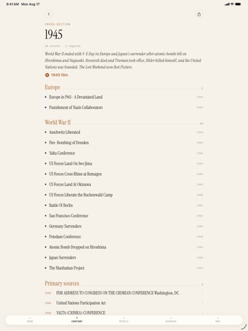 20th Century World History iPad screenshot