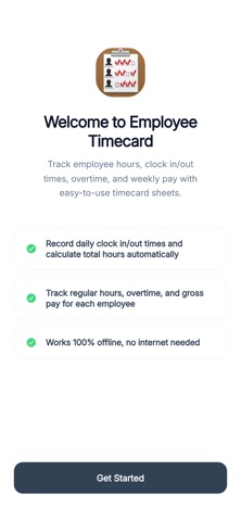 Employee Timesheet iPhone screenshot