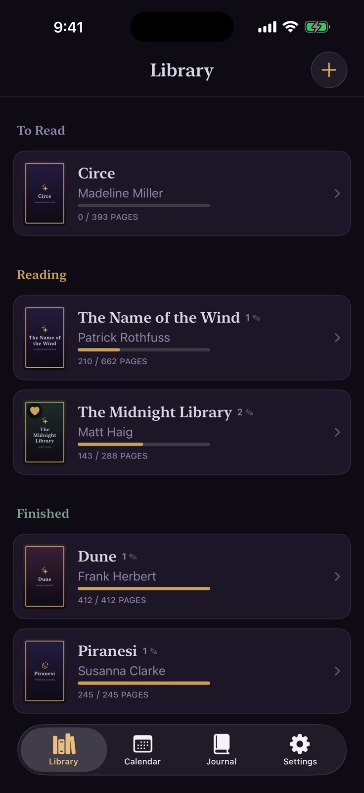 Lunara: Reading Tracker iphone screenshot 1