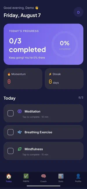 Accustom - Daily Habit Coach screenshot 1