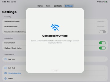 CypherAir iPad screenshot