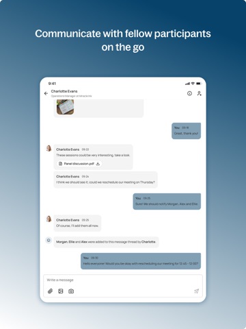 Exporttag EventApp iPad screenshot