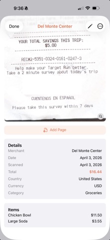 ReceiptChat AI iPhone screenshot