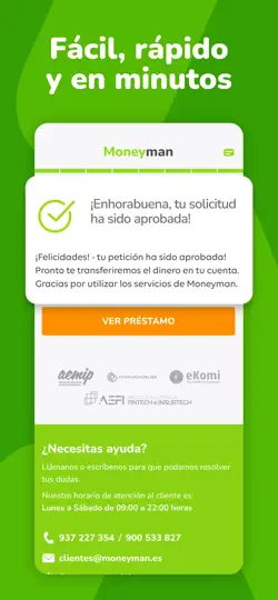 Captura de pantalla de Moneyman: Créditos Rápidos en iPhone 3