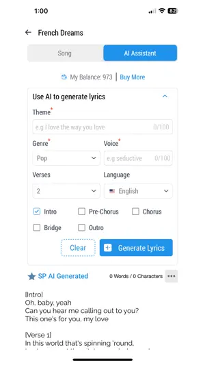 Songwriter's Pad + Lyrics AI screenshot 2