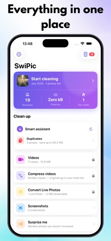 SwiPic – Swipe Photo Cleaner iPhone screenshot