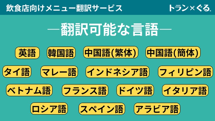 メニュー翻訳 - トランぐる-子機版