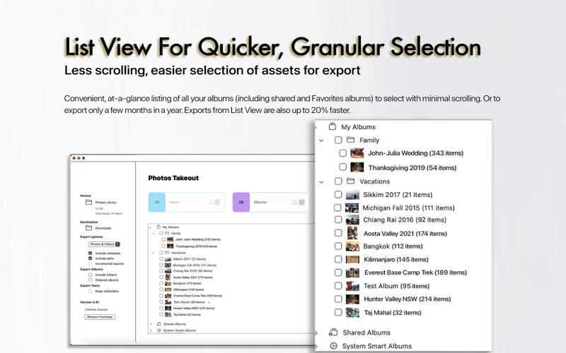 Photos Takeout for iCloud, Mac screenshot