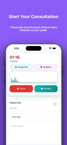 Qmed Scribe - AI Notetaker Screenshot 2 of 4