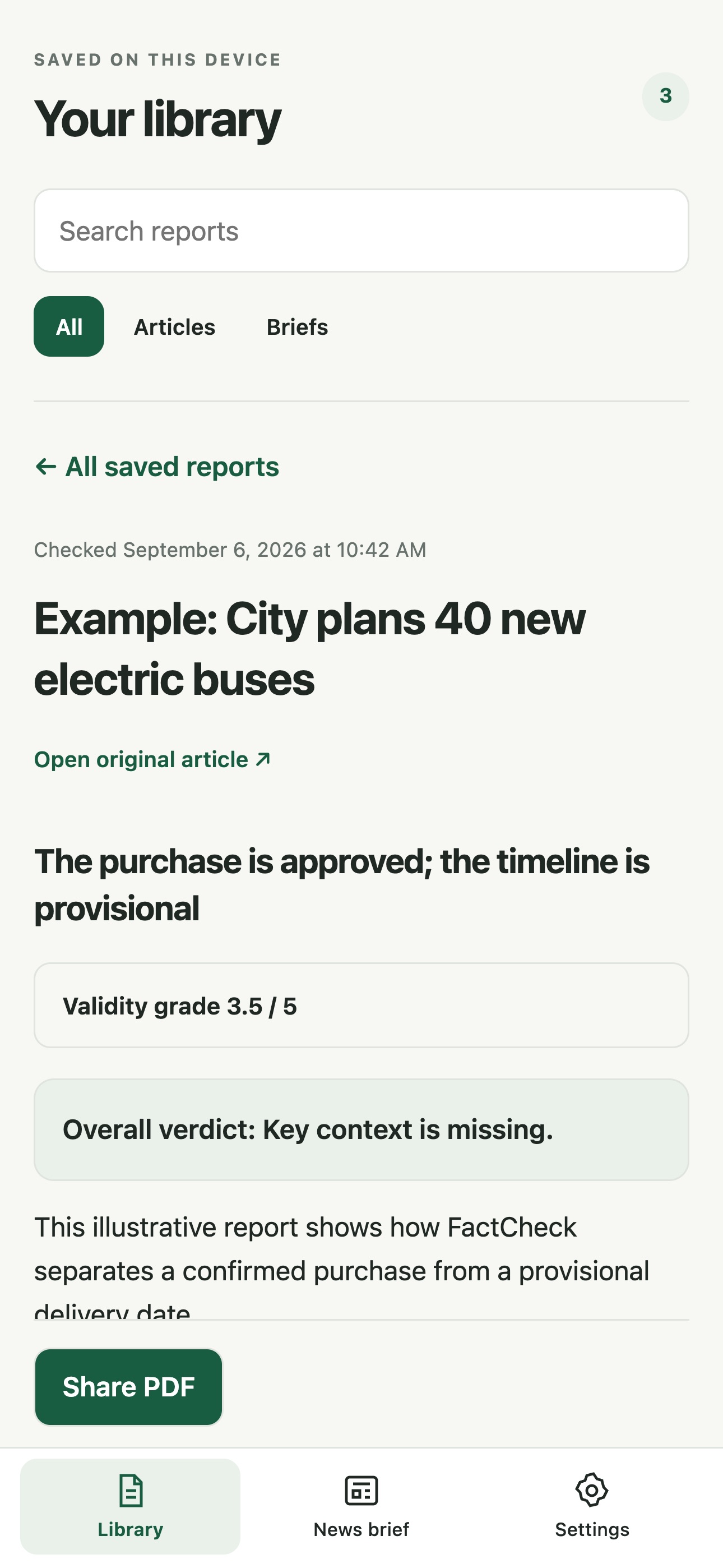 Screenshot 2 of Bear in Mind Fact Check