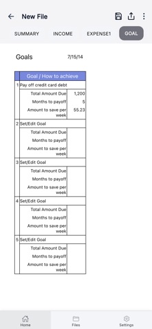 Monthly Budget App iPhone screenshot