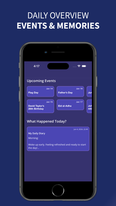 Diary & Events Screenshot