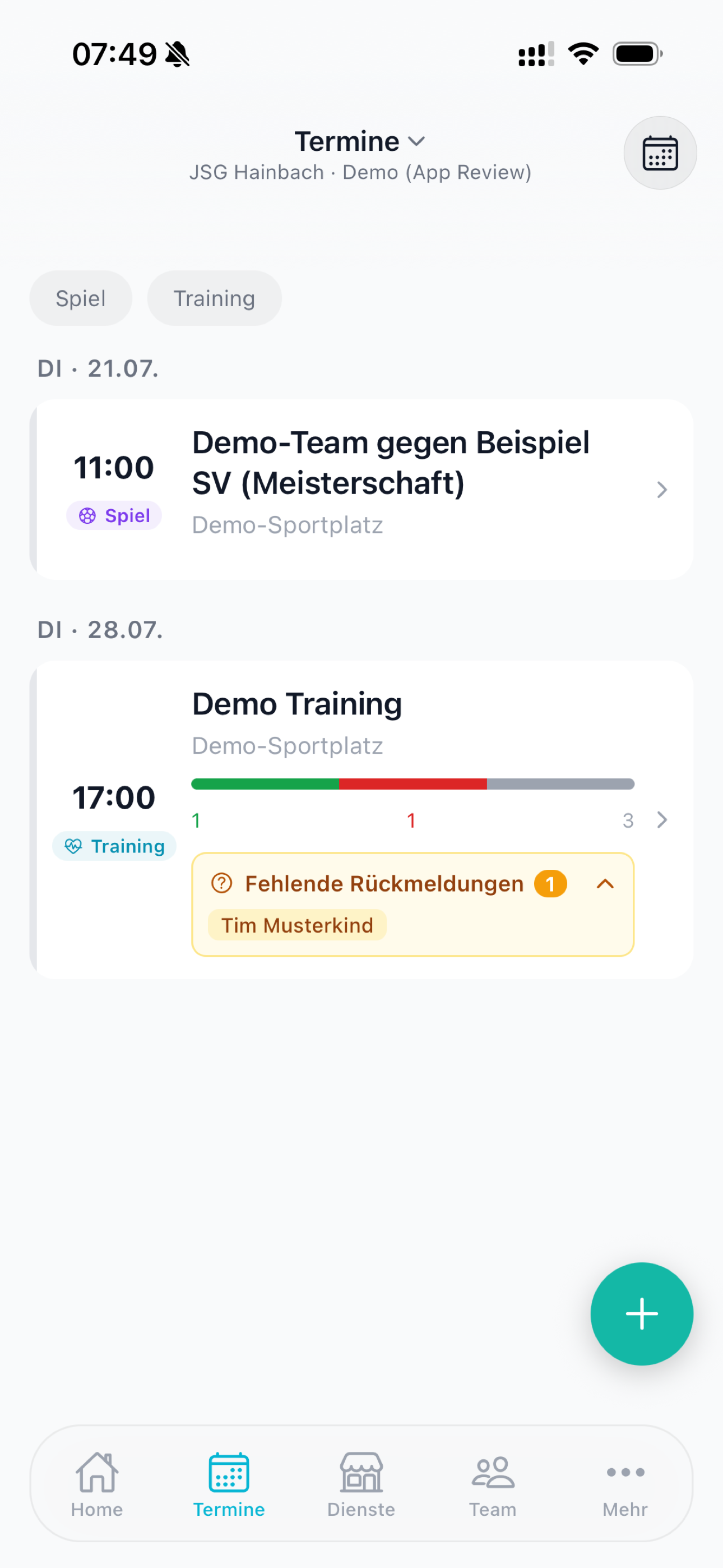 JSG Hainbach - Team Management screenshot 3