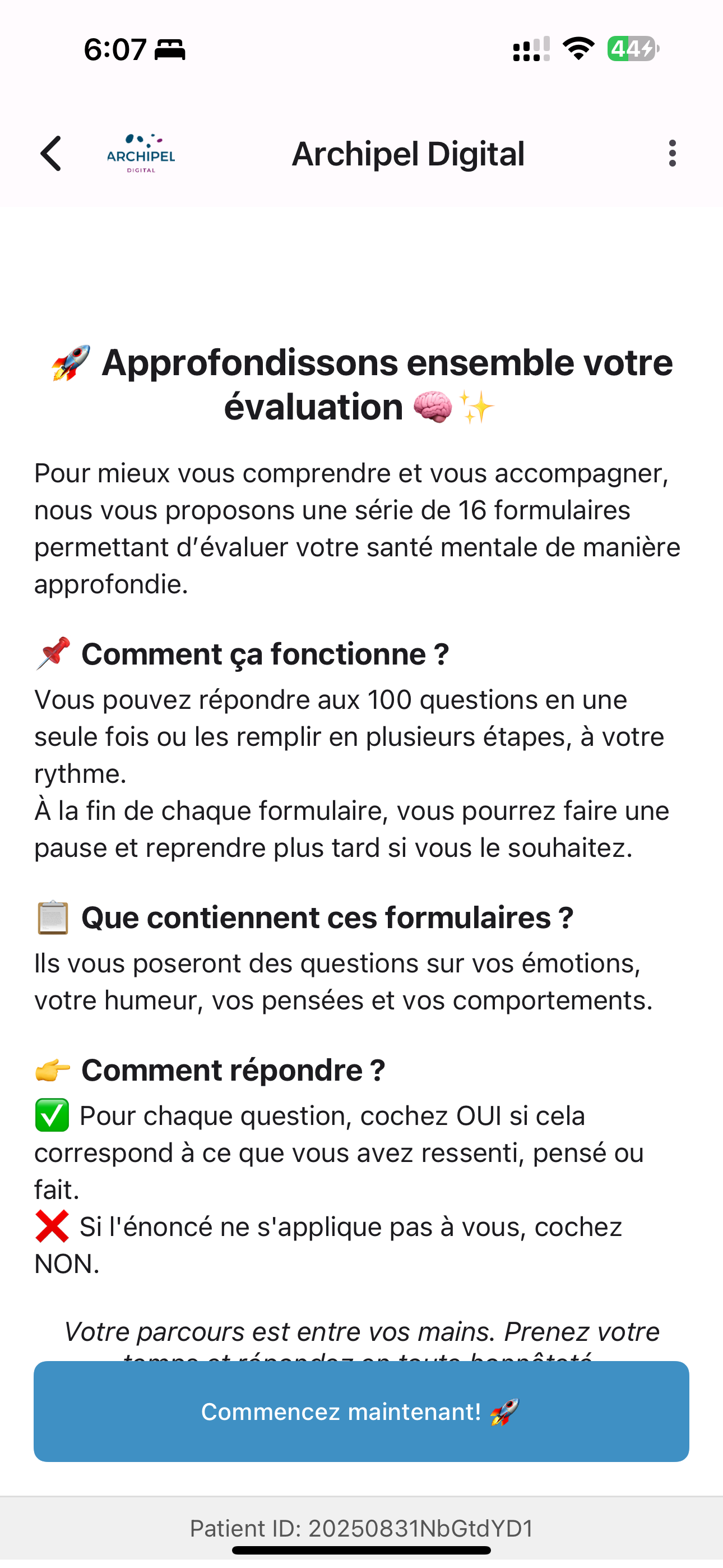 Evaluation psychométrique