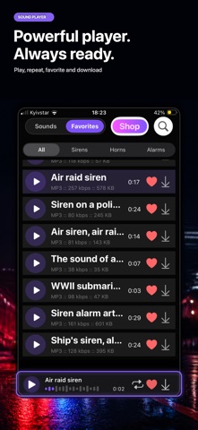 Siren Sounds Ringtones iPhone screenshot