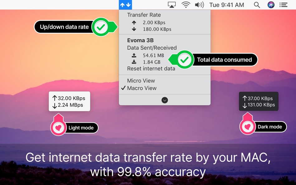 #2. Data tracker Widget :TransData (macOS) 게시자: AppYogi Software