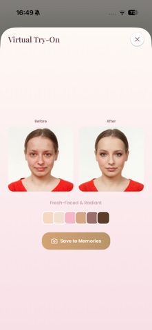 MUA - AI Makeup Artist iPhone screenshot
