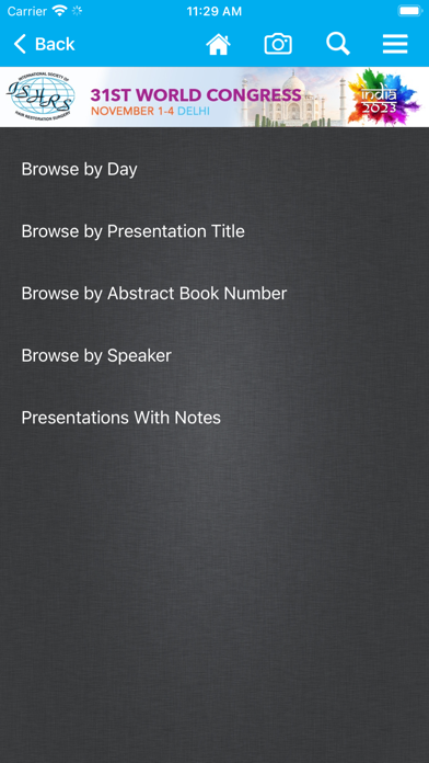 ISHRS Meetings Screenshot