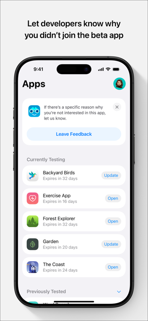 TestFlight Screenshot