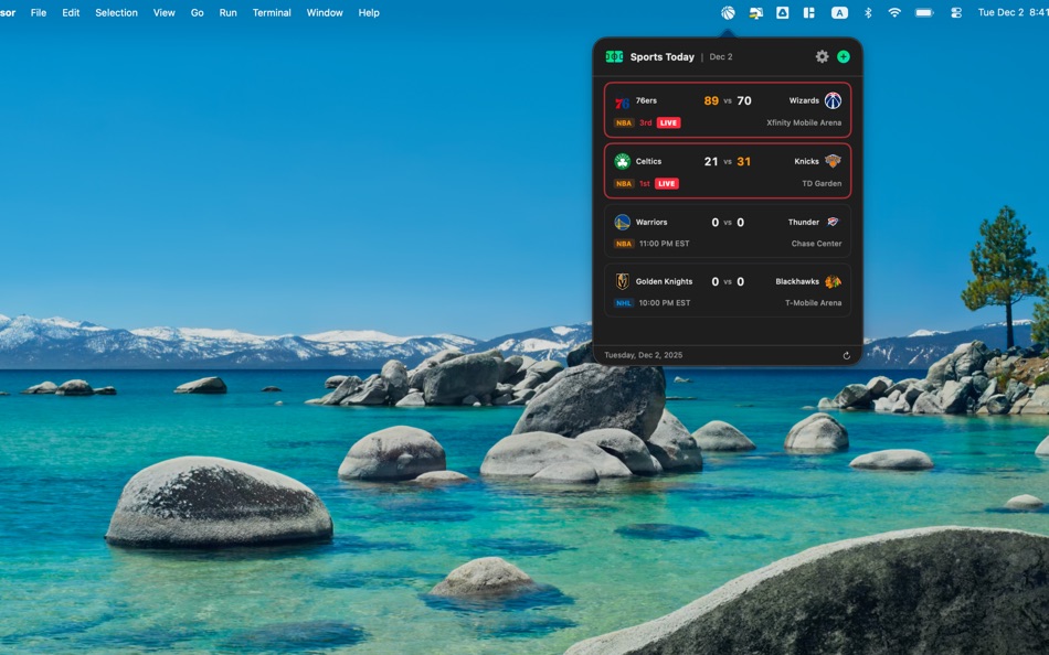 #1. Today Sports Tracker (macOS) By: HoJin Lee