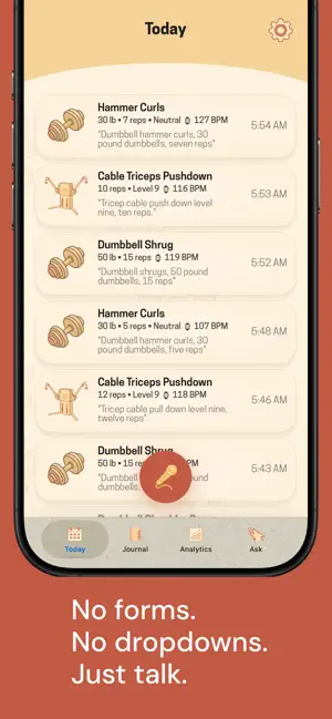 Copper: Voice AI Gym Log screenshot 3