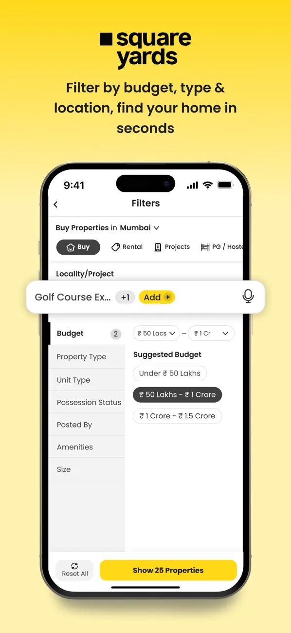 Screenshot #1 pour Square Yards-Buy, Rent, Invest
