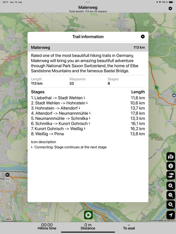 Malerweg - Germany iPad screenshot 3 - Travel app